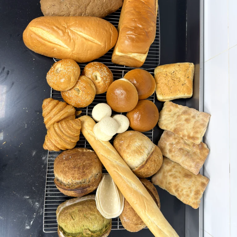 Assorted freshly baked breads at Sikomoro