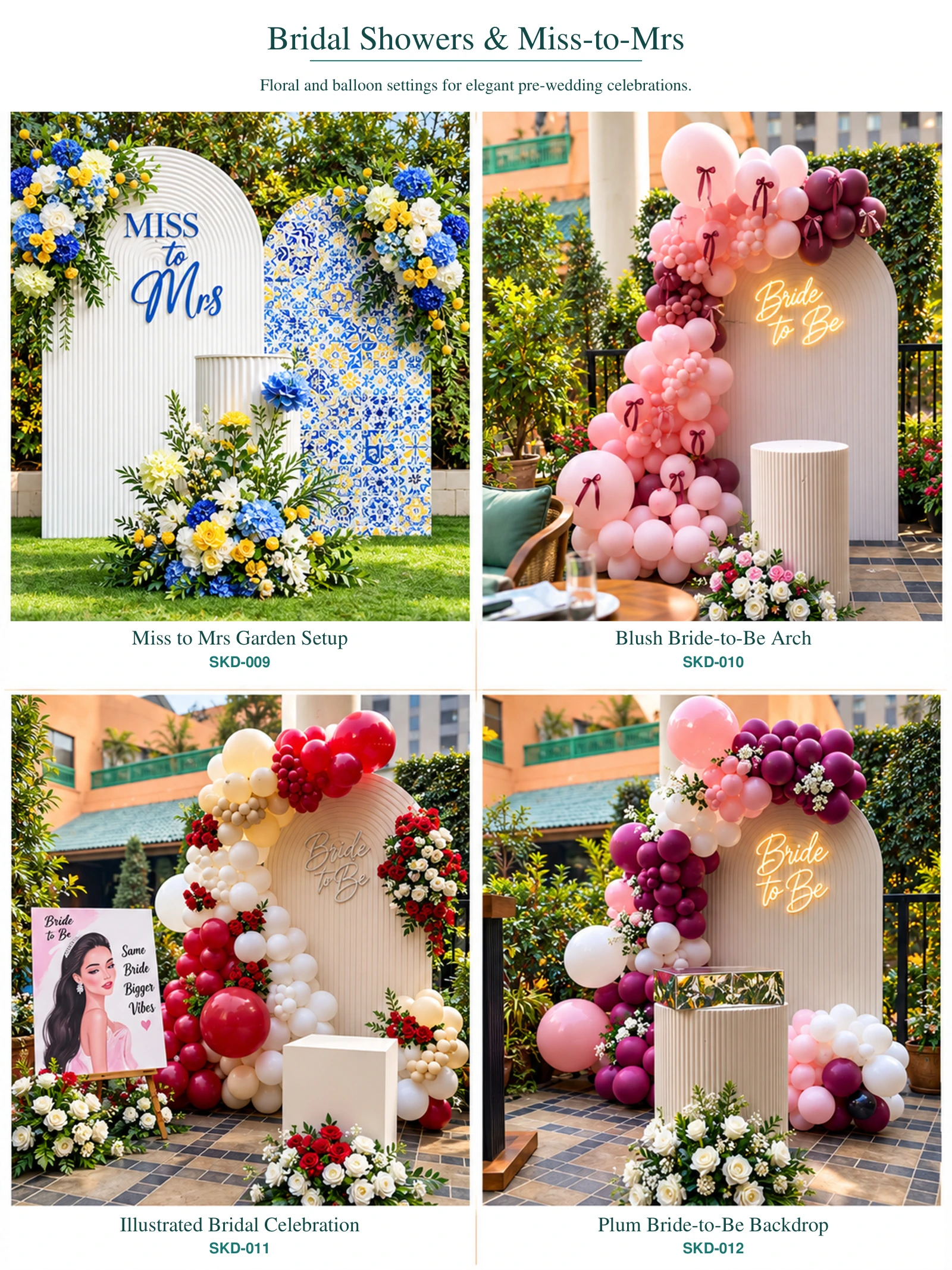 Bridal shower and Miss to Mrs décor with floral backdrops, blush balloon arches and elegant Bride to Be setups at Sikomoro Lahore