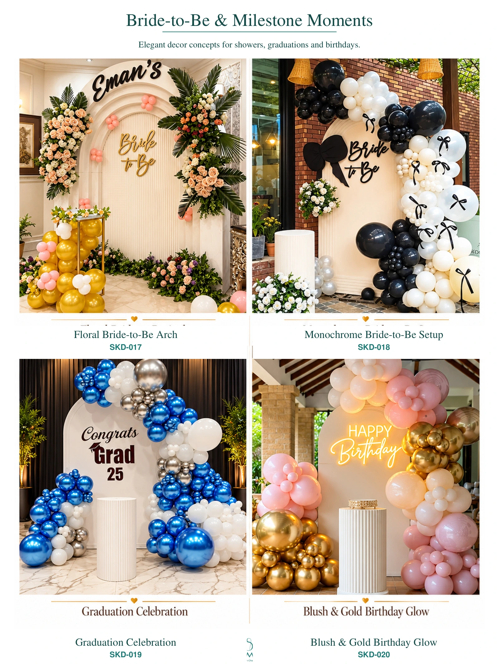 Elegant Bride-to-Be, bridal shower, anniversary and milestone celebration décor at Sikomoro Restaurant in Lahore