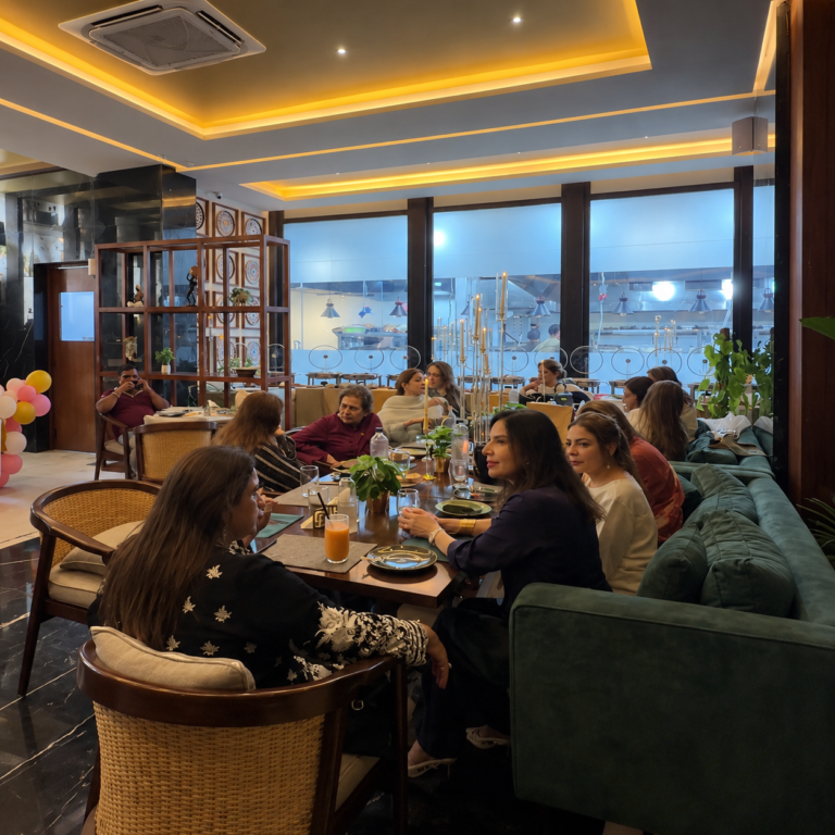 Evening fine dining area at Sikomoro Restaurant Lahore